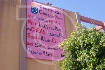 Las viviendas sociales de El Calero abrazan la lucha en Telde contra Visocan (Foto TA)